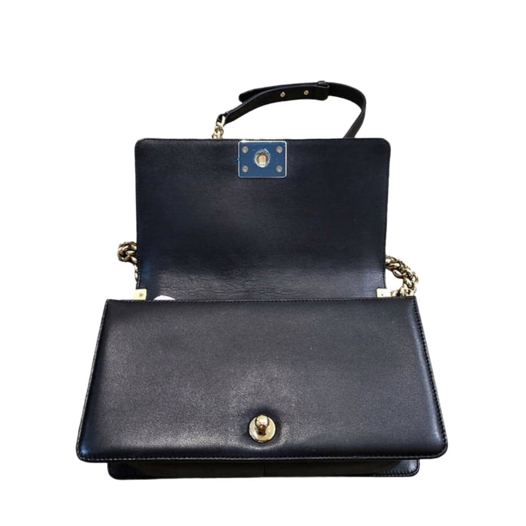 Chanel Black Lambskin Medium Boy Bag, Gold Hardware