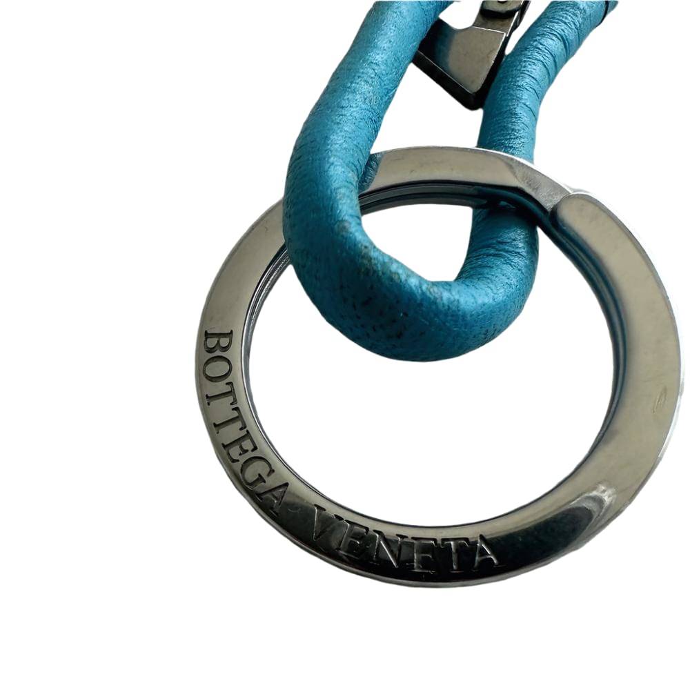 BOTTEGA VENETA Leather Keyring In Blue