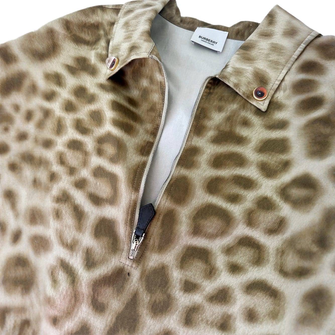 BURBERRY Printed Woven Zip Polo
