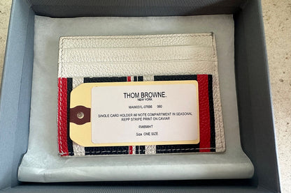 THOM BROWNE LEATHER CARD CASE