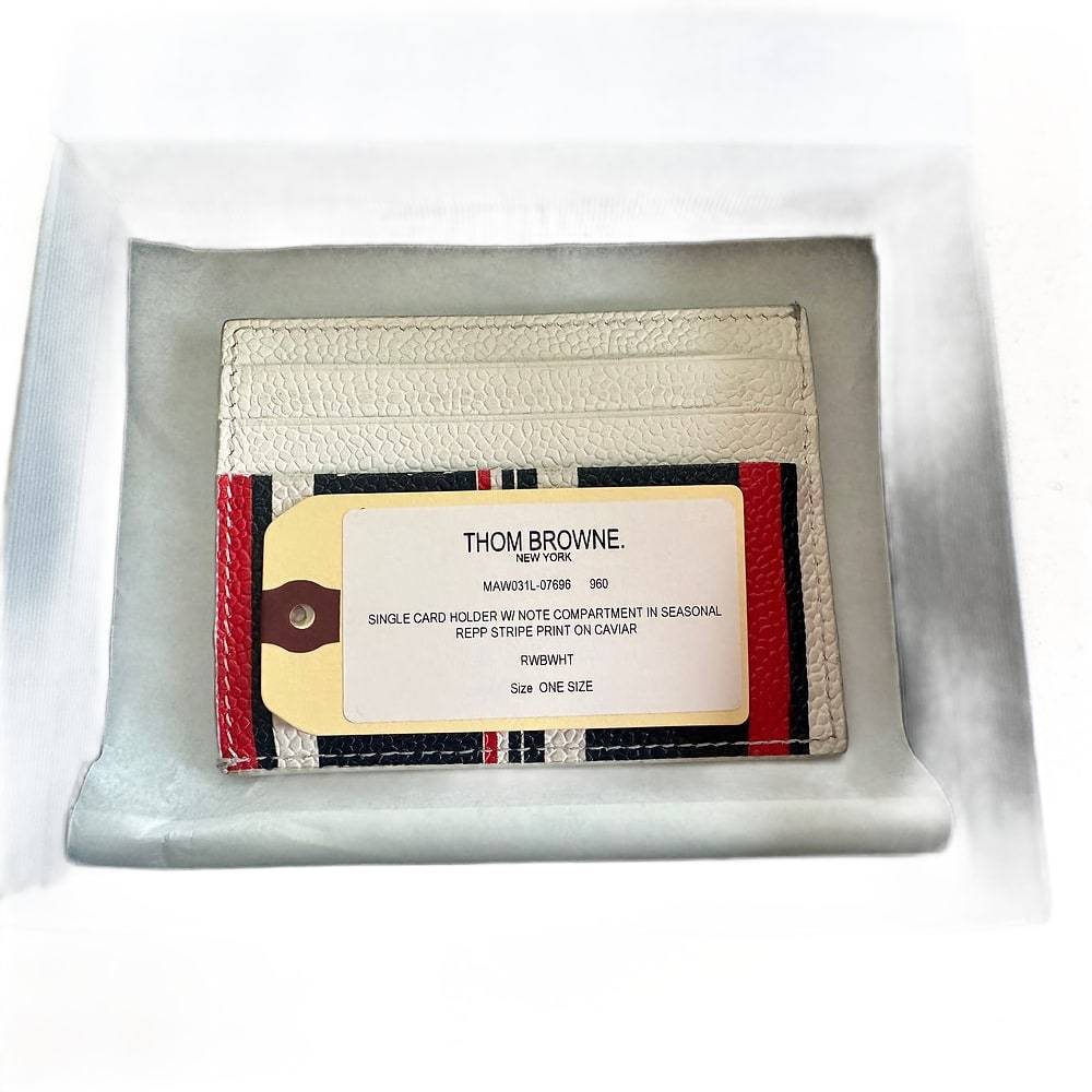 THOM BROWNE Double-Sided Leather Card Case