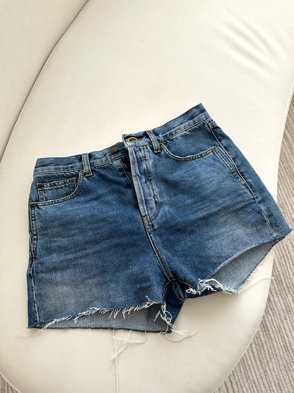 Saint Laurent Mini Denim Shorts