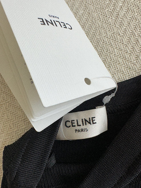 CELINE Silk crop top with underwire