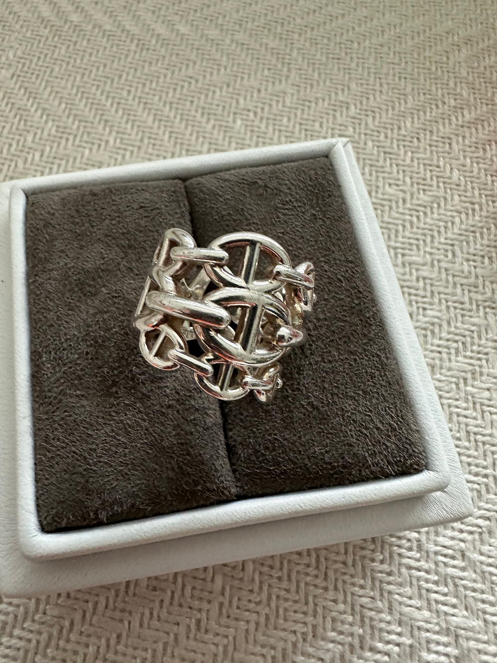 Hermès Chaîne d'Ancre silver ring