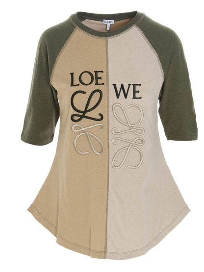 Loewe Anagram t-shirt in beige and army green