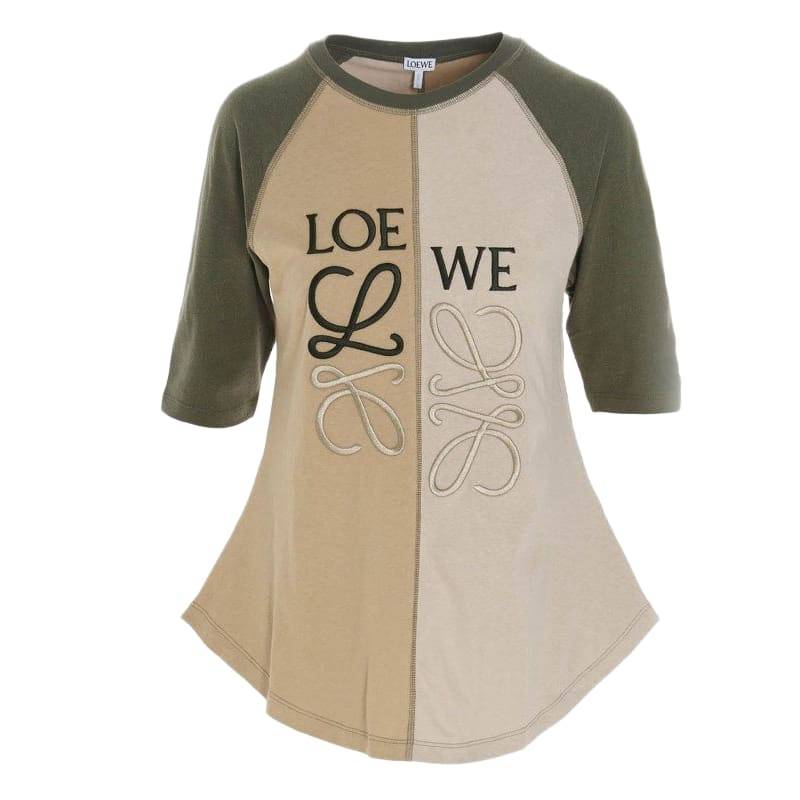 Loewe Anagram t-shirt in beige and army green
