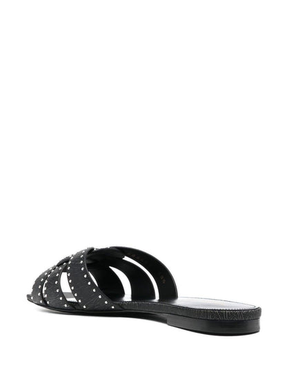 Saint Laurent Tribute Studded Flat Sandals