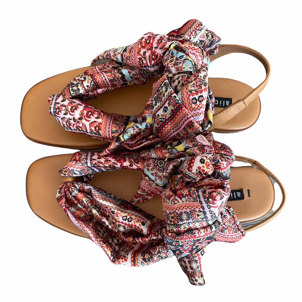 ALICE AND OLIVIA Printed Wrap Sandals