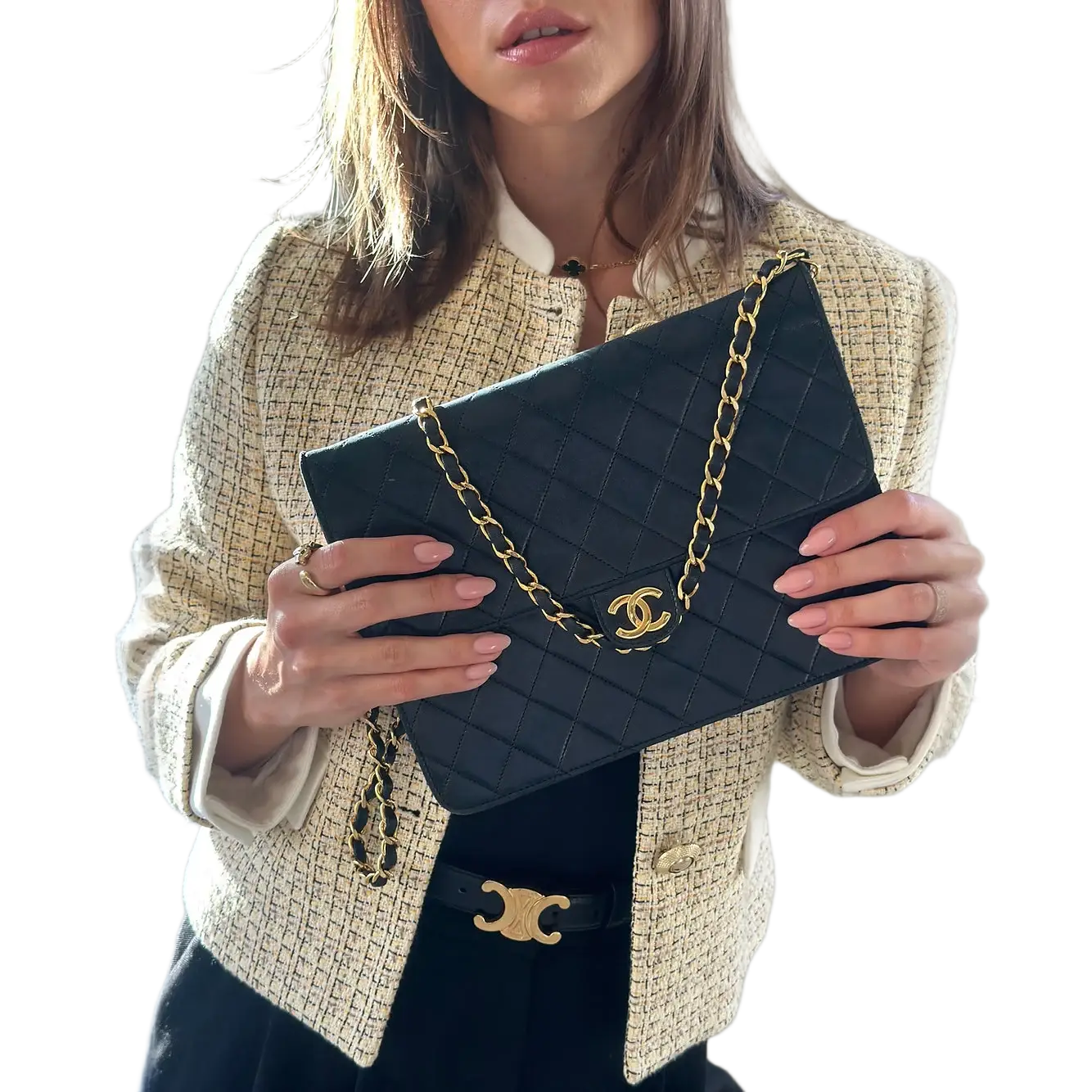 CHANEL Vintage Quilted Matelasse 25 Chain Shoulder Bag
