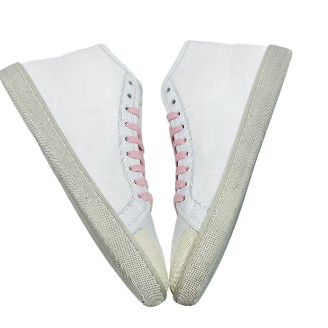 SAINT LAURENT SNEAKER WITH PINK LACES