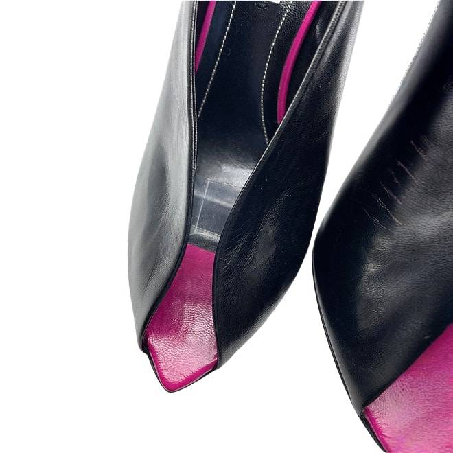 BALENCIAGA Leather Open Booties