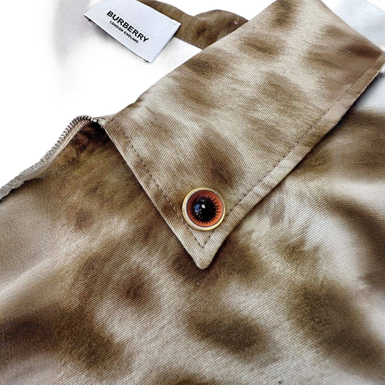 BURBERRY Printed Woven Zip Polo