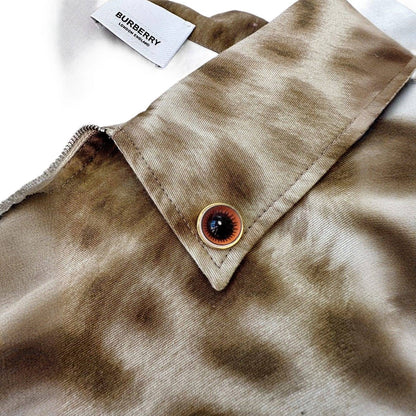 BURBERRY Printed Woven Zip Polo
