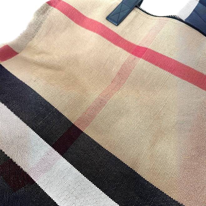Burberry Grainy Calfskin Mega Check Armley Folding Messenger Black