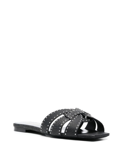 Saint Laurent Tribute Studded Flat Sandals