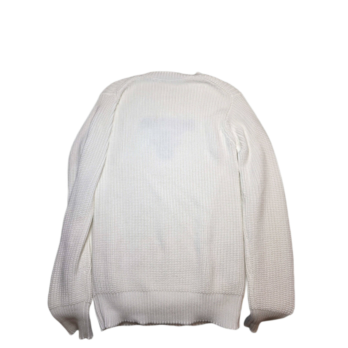 Prada White Intarsia Logo Knit Sweater