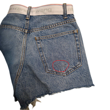 Alexander Wang Women's High Rise Bite Denim Short in Vintage Light Indigo