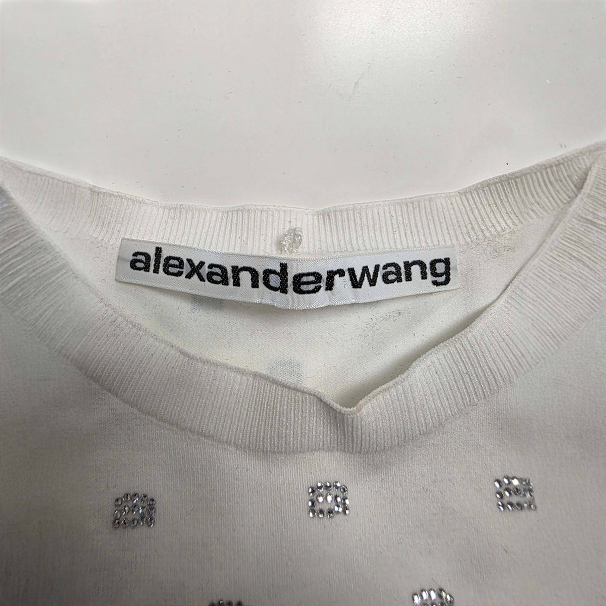 Alexander Wang Crystal Logo Cropped Top Small