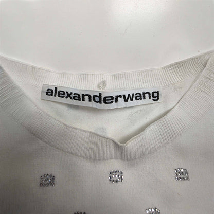 Alexander Wang Crystal Logo Cropped Top Small