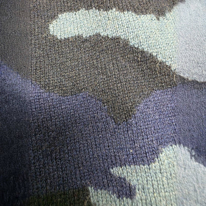 Valentino Navy Camo Jacquard Cashmere Sweater