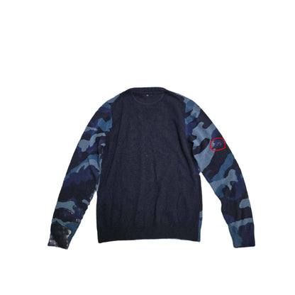 Valentino Navy Camo Jacquard Cashmere Sweater