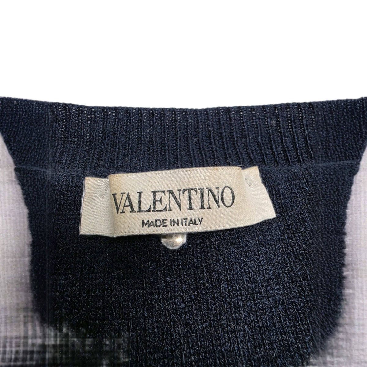 Valentino Navy Camo Jacquard Cashmere Sweater