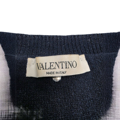Valentino Navy Camo Jacquard Cashmere Sweater