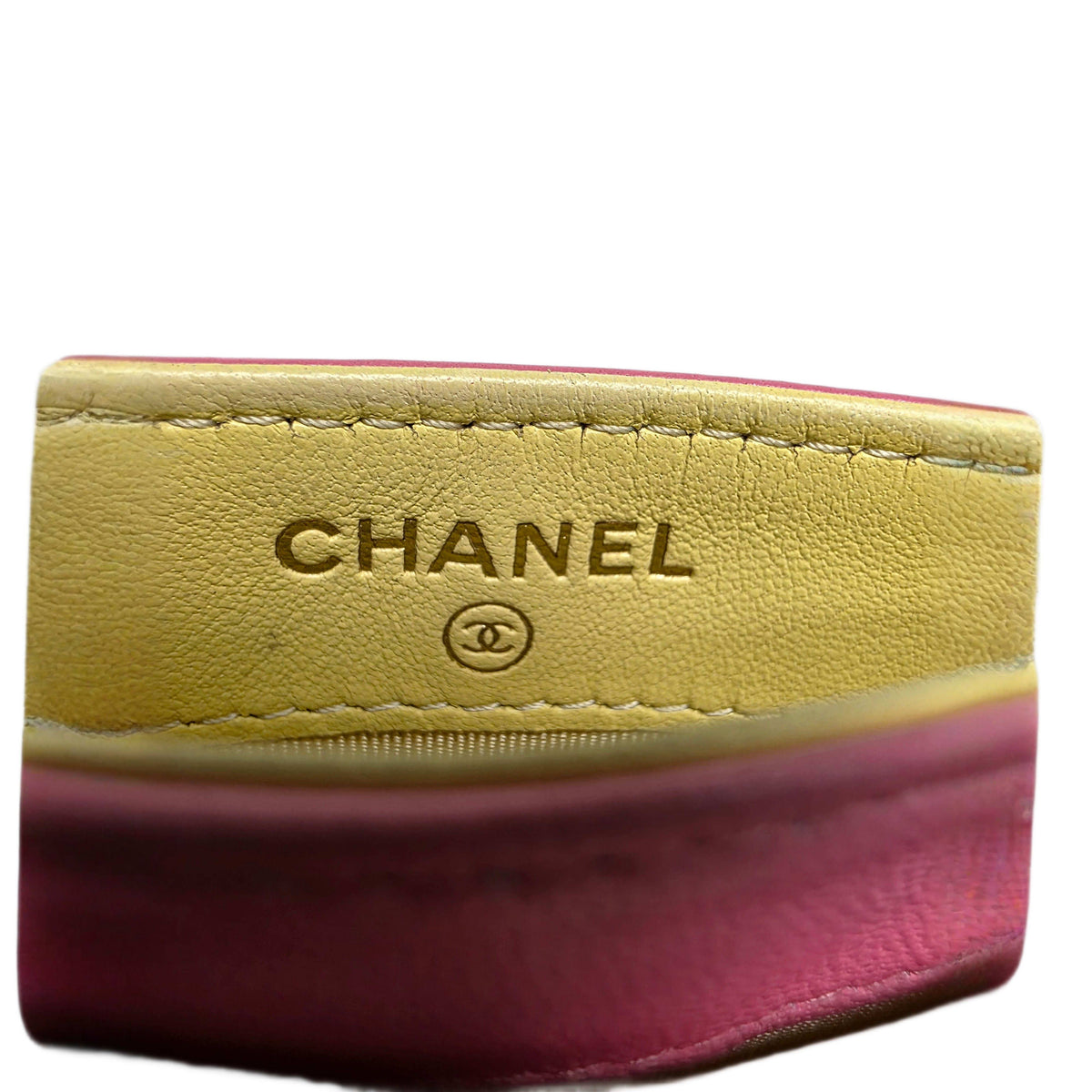 Chanel Caviar Quilted Card Holder Pink