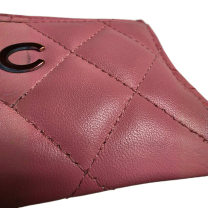 Chanel Caviar Quilted Card Holder Pink
