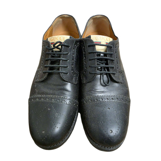 GUCCI Black Derby Men's Lace Up Dress Shoes