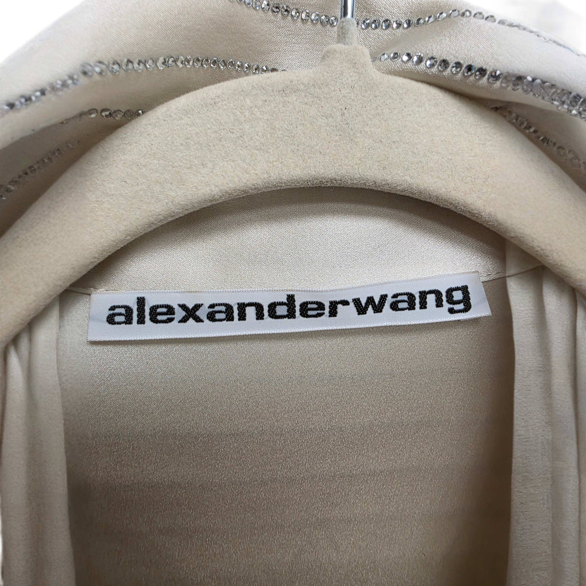 Alexander Wang Off-White Crystal Pinstripe Shirt