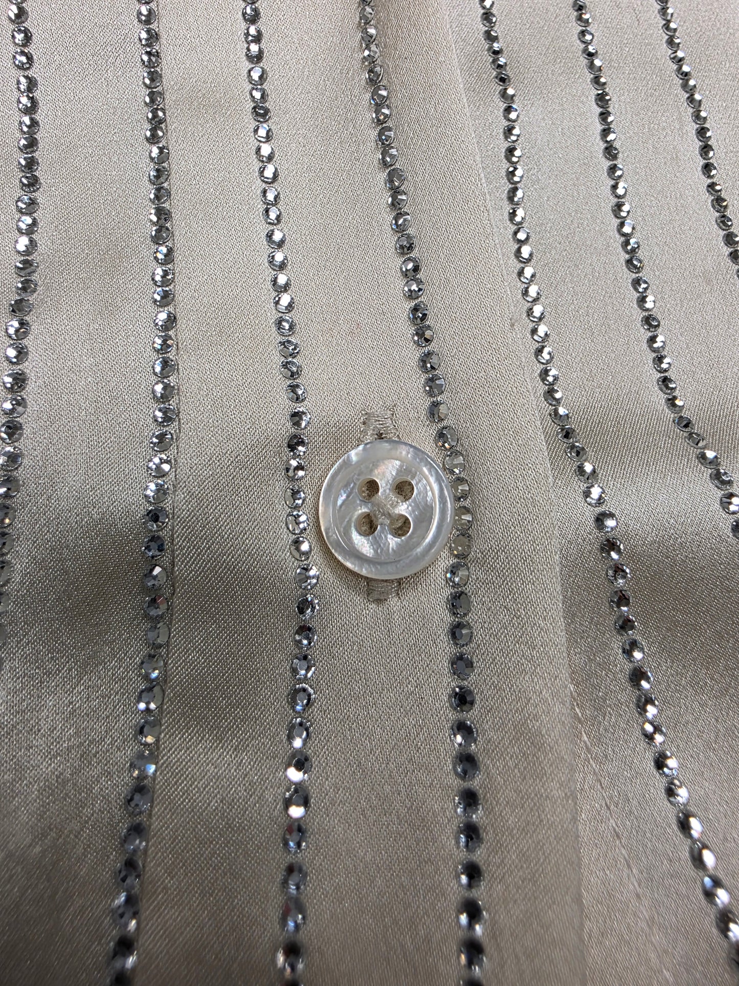 Alexander Wang Off-White Crystal Pinstripe Shirt