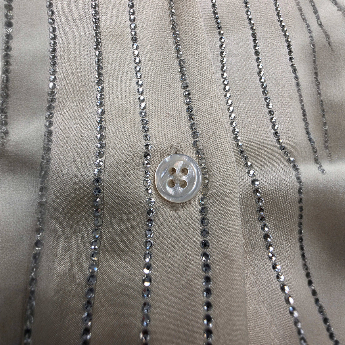 Alexander Wang Off-White Crystal Pinstripe Shirt