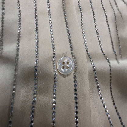Alexander Wang Off-White Crystal Pinstripe Shirt