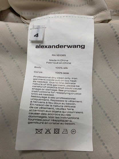 Alexander Wang Off-White Crystal Pinstripe Shirt