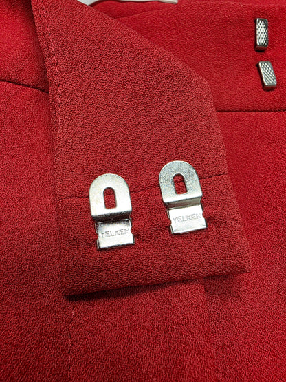 Rozie Corsets Mid-rise Cigarette Pants in Satin Red