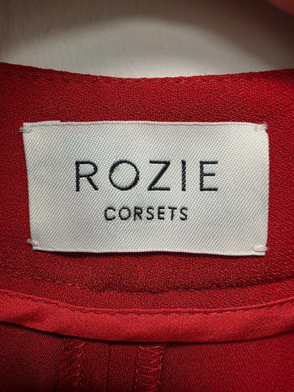 Rozie Corsets Mid-rise Cigarette Pants in Satin Red