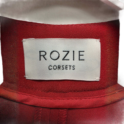 Rozie Corsets Mid-rise Cigarette Pants in Satin Red