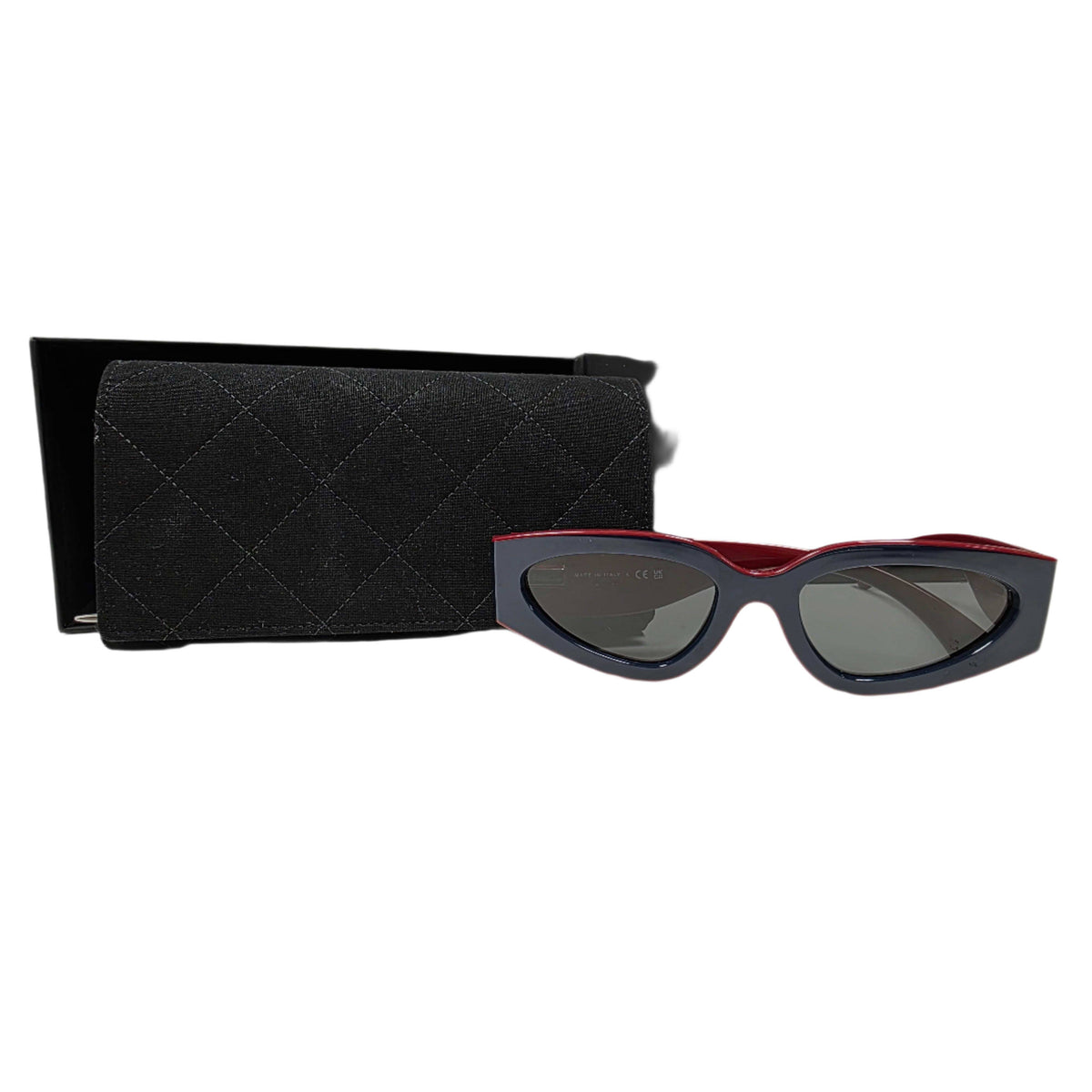Chanel Cat Eye Sunglasses Blue/Burgundy