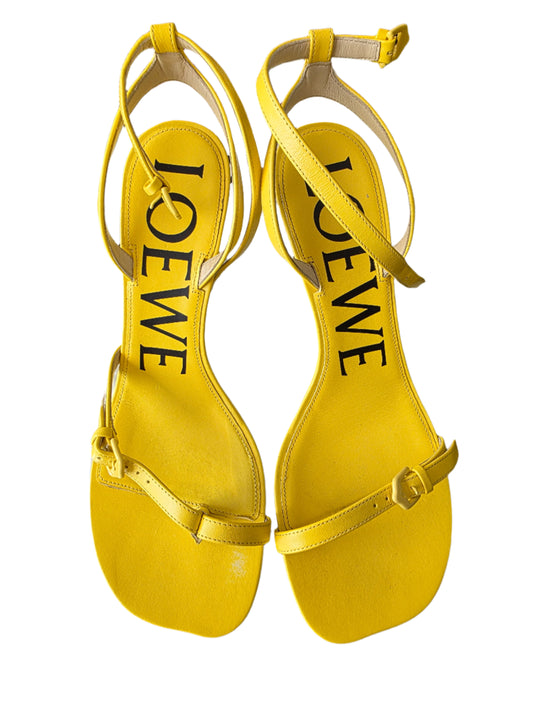 Loewe Leather Slingback Sandals Yellow