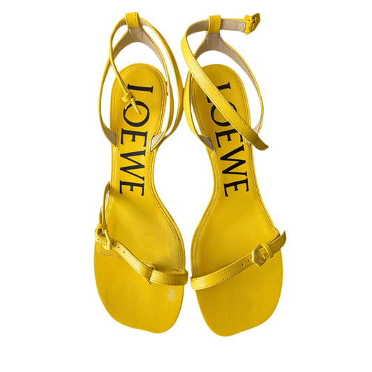 Loewe Leather Slingback Sandals Yellow