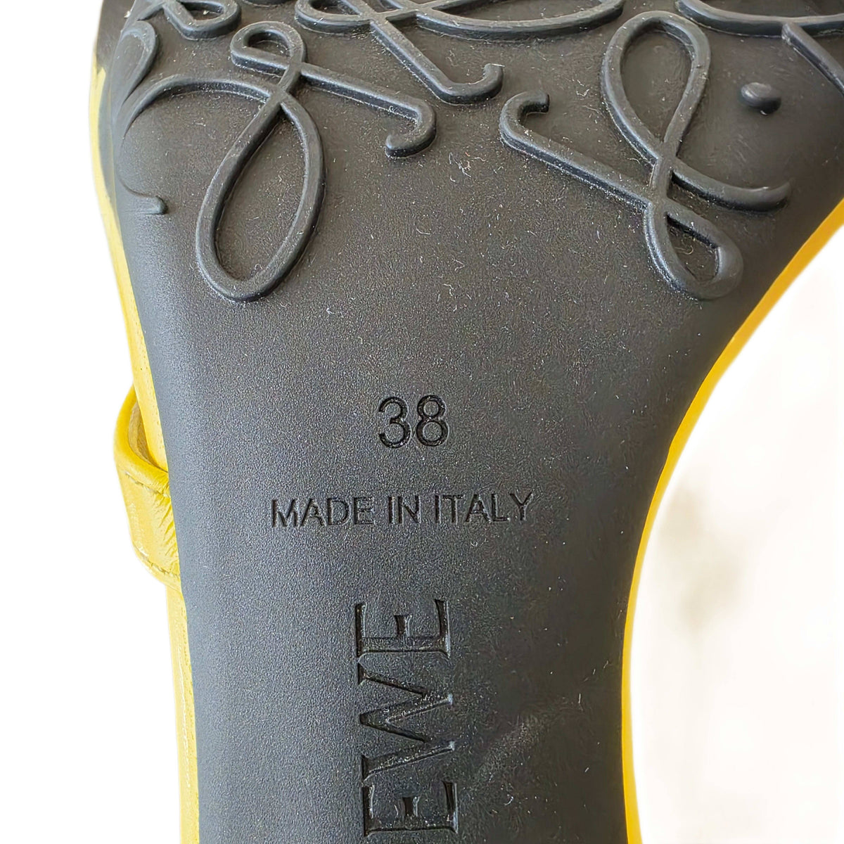 Loewe Leather Slingback Sandals Yellow