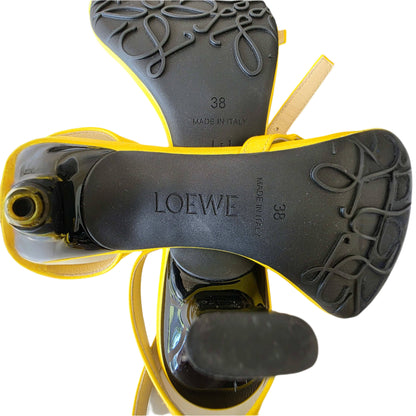 Loewe Leather Slingback Sandals Yellow