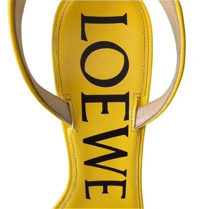 Loewe Leather Slingback Sandals Yellow