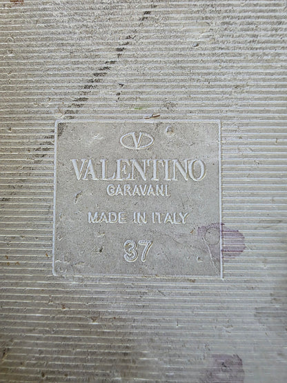 Valentino Garavani White and Brown Mink Flop Flops