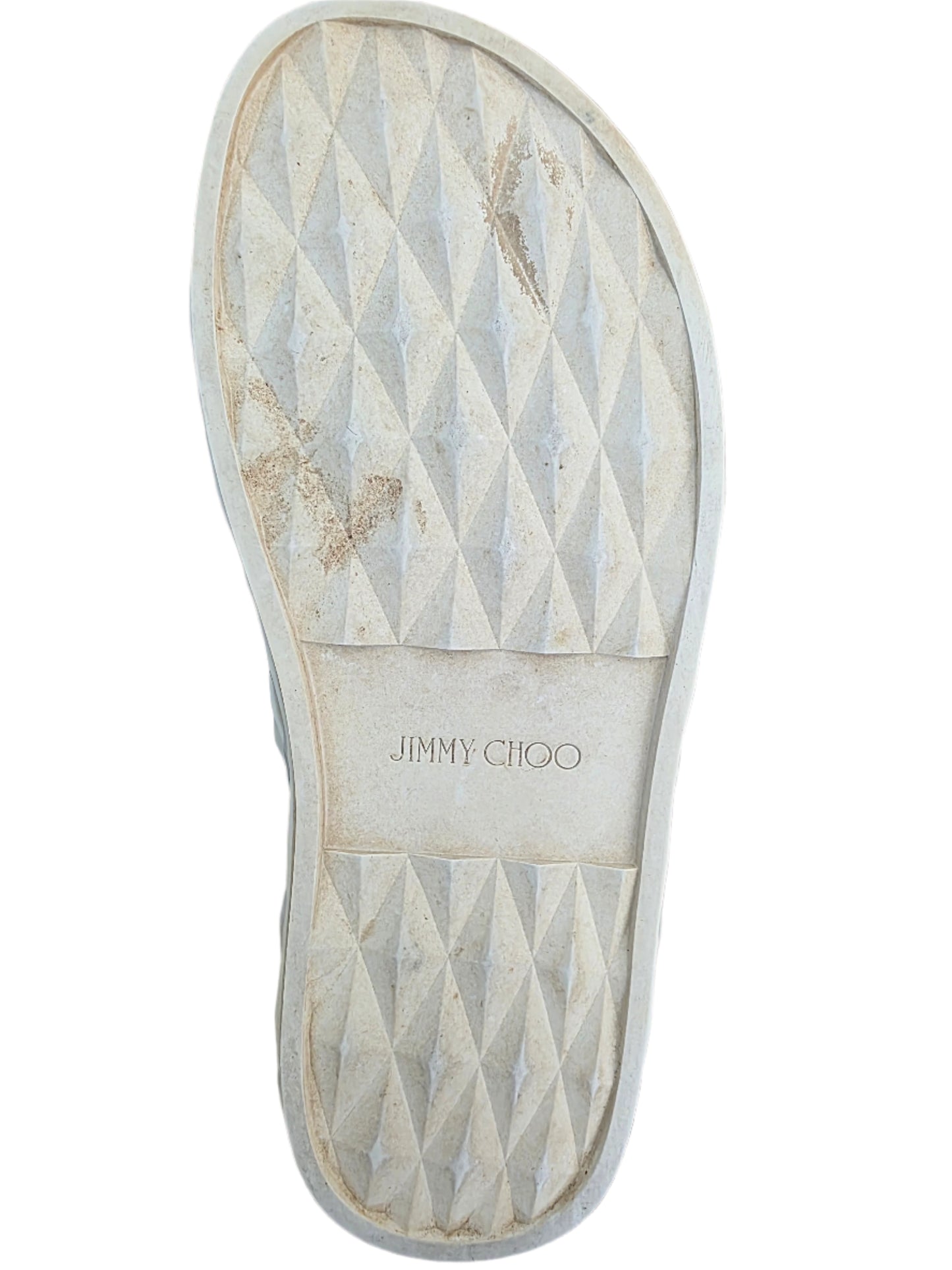 Jimmy Choo Grace Embellished Rubber Platform Flip Flops In Bianco