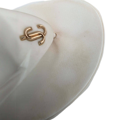 Jimmy Choo Grace Embellished Rubber Platform Flip Flops In Bianco