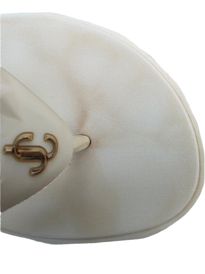 Jimmy Choo Grace Embellished Rubber Platform Flip Flops In Bianco