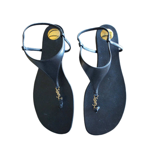 Saint Laurent CASSANDRA Sandals in Smooth Leather