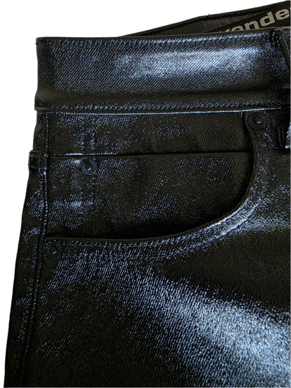 ALEXANDER WANG Coated Denim Slim-Leg Jeans
